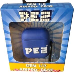 PEZ New Gen 1/2 AirPod Carrying Case Key Chain Carabiner Blue Candy